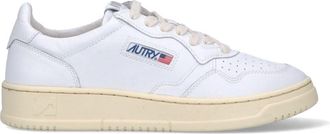 Autry White Medalist Leather Low-Top Sneakers