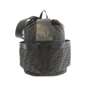 Fendi Black Canvas Leather Backpack (Pre-Owned)