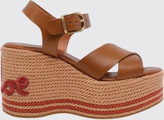 Chlo&eacute; Sandalo con zeppa Chlo&eacute; in pelle