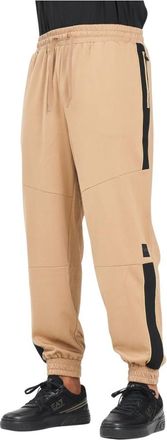 Emporio Armani Beige sportieve broek met zwarte details - Heren - Sweatpants - Beige - XL - Polyester - Broeken