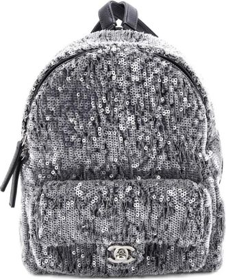 Chanel Waterfall Sequins with Leather Mini backpack - Grijs