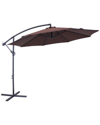 Sunnydaze Steel Brown 10-Foot Outdoor Offset Umbrella