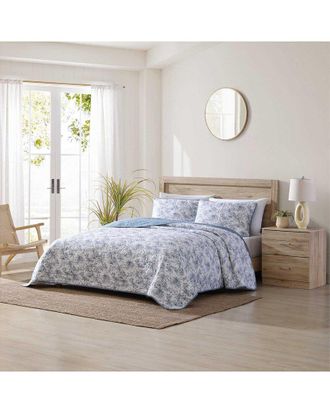 Tommy Bahama Pen & Ink Palm Reversible Quilt Set