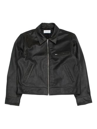 Berner K&uuml;hl zipped leather jacket - men - Calf Leather - L - Black