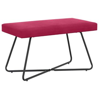 vidaXL Panchina Rosso Vino 80 X 40 X 45 Cm Velluto Vidaxl