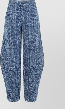 Rotate textured fabric trousers featuring pockets