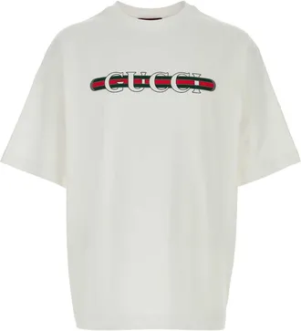 Gucci White Cotton T Shirt