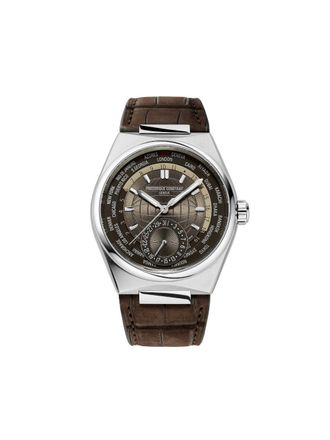 Frederique Constant Orologio Highlife Worldtimer Manufacture 41mm in acciaio inossidabile, cristallo zaffiro e pvc - Marrone
