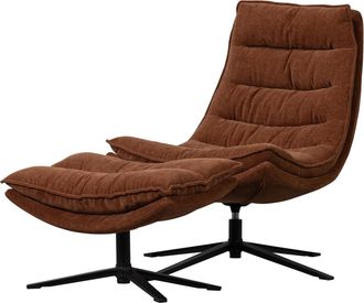 De Eekhoorn Drehbarer Design Sessel Kube inkl. Fu&szlig;ablage, Chenille Braun