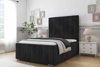 Comfort Beds Lorenzo Naples Bed Frame With Mattress-50 Upholstered in Black | Size: Single
