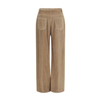 Brunello Cucinelli Cotton Velvet Trousers - Brown