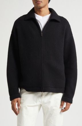 The Elder Statesman Hunter Cashmere Zip Cardigan in Black at Nordstrom, Size Medium