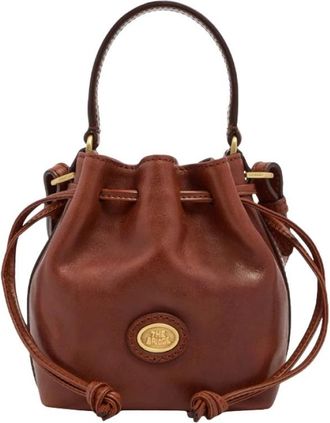 The Bridge Mini Bucket Bag - Dames - Schoudertassen - Bruin - ONE Size - Leer - Tassen