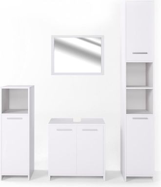 Vicco Conjunto De Muebles De Ba&ntilde;o Kiko, Blanco, 4 Piezas