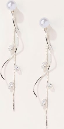 Fat Face FatFace Silver Tone Faux Pearl Twist Earrings