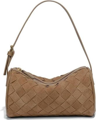 Generic JCVBN autumn and winter matte leather cylinder woven shoulder underarm bag hand carry outdoor camera bag