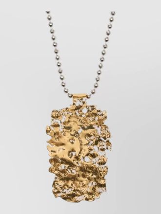 Isabel Marant long brass necklace textured pendant chain