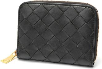 Bottega Veneta Black Intrecciato Coin Purse/Coin Case (Pre-Owned)