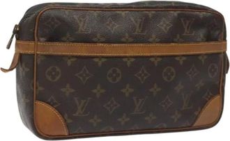 Louis Vuitton Pre-owned Canvas clutches - Dames - Vintage Tassen - Bruin - ONE Size - Leer - Vintage