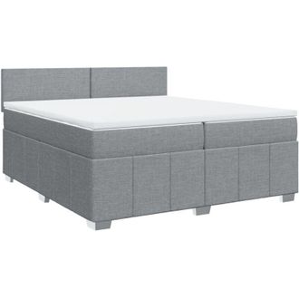 vidaXL Vidaxl - Cama Box Spring Con Colch&oacute;n Tela Gris Claro 200x200 Cm