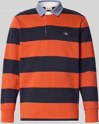 GANT Sweatshirt mit Polokragen in Orange, Größe XXXL