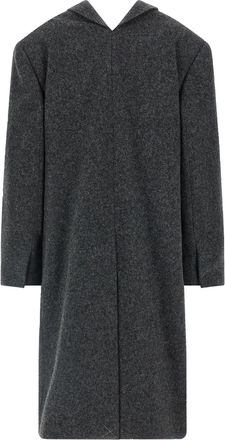 Prada Womens Gray Virgin Wool Coat Clothing