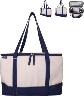 Lands End Rectangular Large Cooler Bag Insulated 8 Gal, Canvas Soft Cooler with Tote Handles and Zip Closure in Navy at Nordstrom