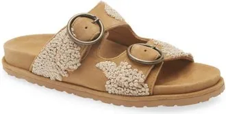 Laidbacklondon Clay Embroidered Slide Sandal in Saffron Suede/natural at Nordstrom, Size 40