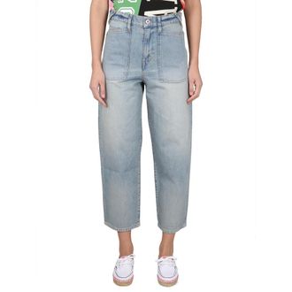 Kenzo Bleach Dirty Carrot Fit Jean - female - Kenzo - Cropped Jeans - Blue - W28 - Jeans