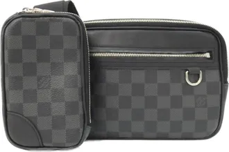 Louis Vuitton Graphite Coated Canvas Pouch Shoulder Bag (Pre-Owned)