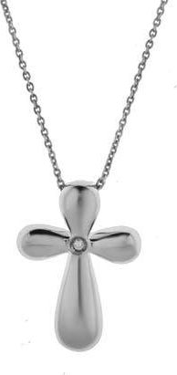 LuvMyJewelry Rosina Sterling Silver 0.01 Ct Diamond Cross Pendant in 925 Sterling Silver at Nordstrom