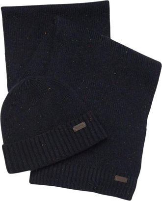 Barbour Set cappello e sciarpa Carlton Fleck - - Accessories - unisex - Blu - ONE SIZE