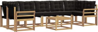 vidaXL Conjunto De Sof&aacute;s De Exterior 8 Uds. Blanco Y Negro Vidaxl