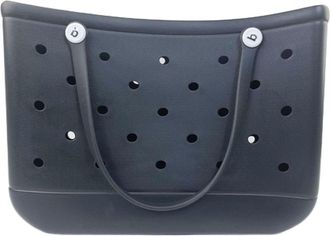 Generic EVA Beach Bag Lightweight Durable with Ventilation Holes for Sand Drainage Large Capacity for Poolside Use and Outdoor Activities (Black, 14.17 &times; 5.12