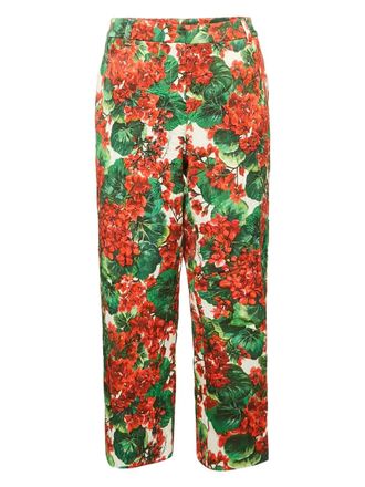 Dolce & Gabbana floral-print trousers - Red