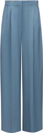 Marella Long Pant - Dames - Wijde Broeken - Blauw - 2XS - Leer - Broeken