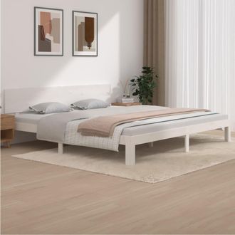 vidaXL Vidaxl - Estructura De Cama Sin Colch&oacute;n Madera De Pino Blanco 200x200 Cm