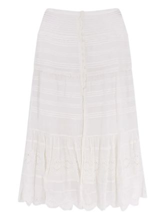 Isabel Marant Paoline embroidered midi skirt - White