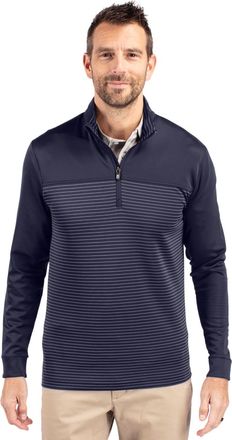 Cutter & Buck Traverse Stripe Stretch Quarter Zip Mens Pullover Jacket