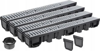 OEM Drenaje Lineal H105 Rejilla Galvanizada Hasta 1,5 Toneladas A15 Set 4m Aquer