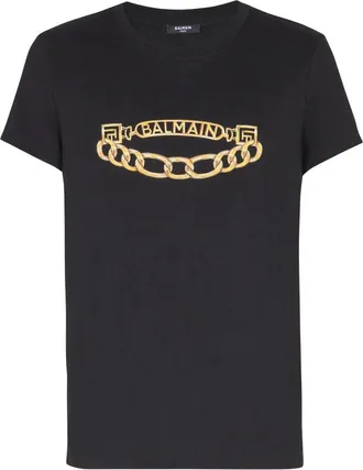 Balmain Cha&icirc;nes-print T-shirt
