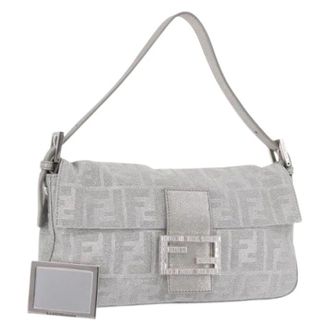 Fendi Pre-owned Zucca Canvas Shoulder Bag - Dames - Pre-owned - Grijs - Maat: ONE Size