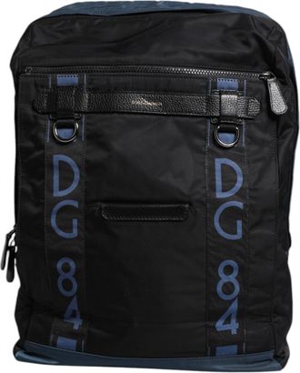 Dolce & Gabbana Mens Nylon Dg Logo Backpack Black Leather Cotton