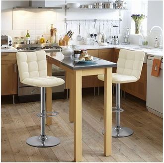 Yaheetech Yaheetech - Juego De 2 Taburete De Bar Taburete De Altura Ajustable 92,5-113 Cm Taburete Industrial Metal Silla De Cocina Tasburete Alto Para Cocina B