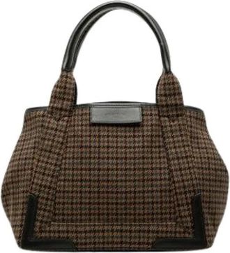 Balenciaga Pre-owned Navy Cabas - Dames - Vintage Handtas - Bruin - ONE Size - Wol - Vintage