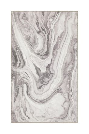Wecon Home Alfombra de ba&ntilde;o efecto m&aacute;rmol gris y blanco 70x120