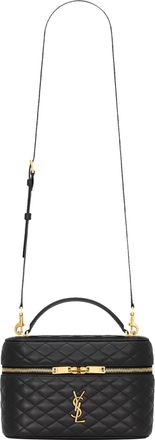 Saint Laurent Womens GABY Large vanity bag - Black Leather - One Size