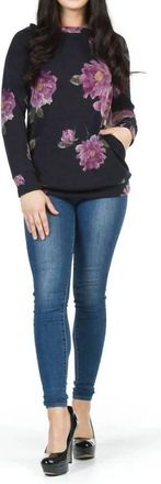 Papillon Floral Sweatshirt In Navy
