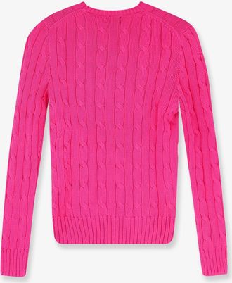 Polo Ralph Lauren Womens Cotton Sweater With Embroidered Logo Pink
