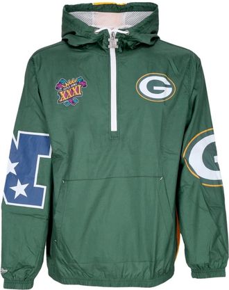 Mitchell & Ness Green Bay Packers Windbreaker Anorak Jas - Heren - Fitness - Groen - S - Polyester - Fitness